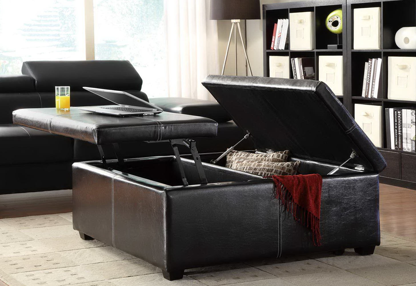 Tufted Cocktail Ottoman With Lift Top Storage Home Design Ideas