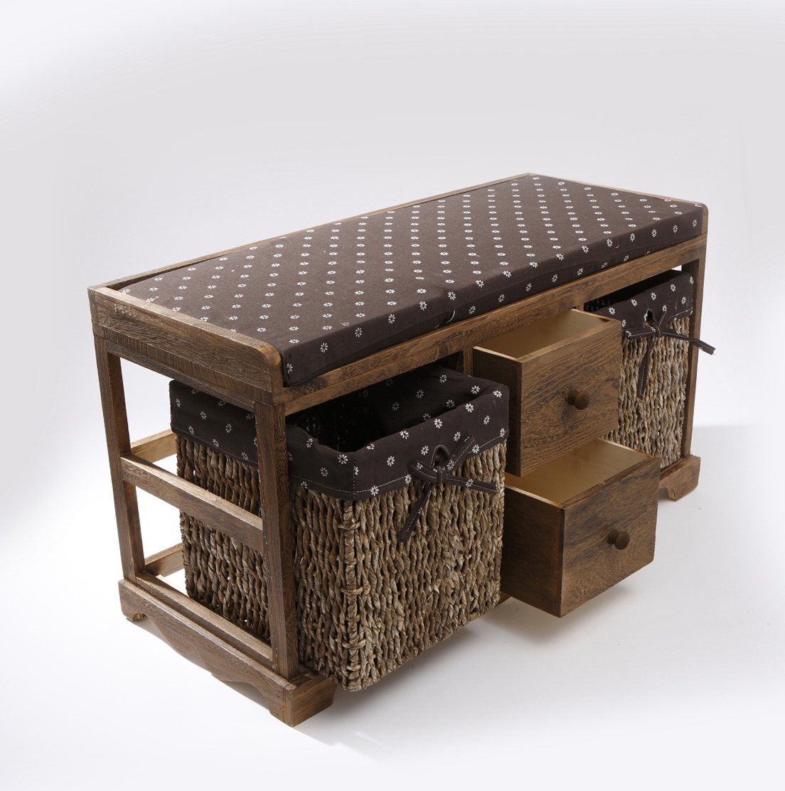 Wooden Storage Bench With Baskets Home Design Ideas