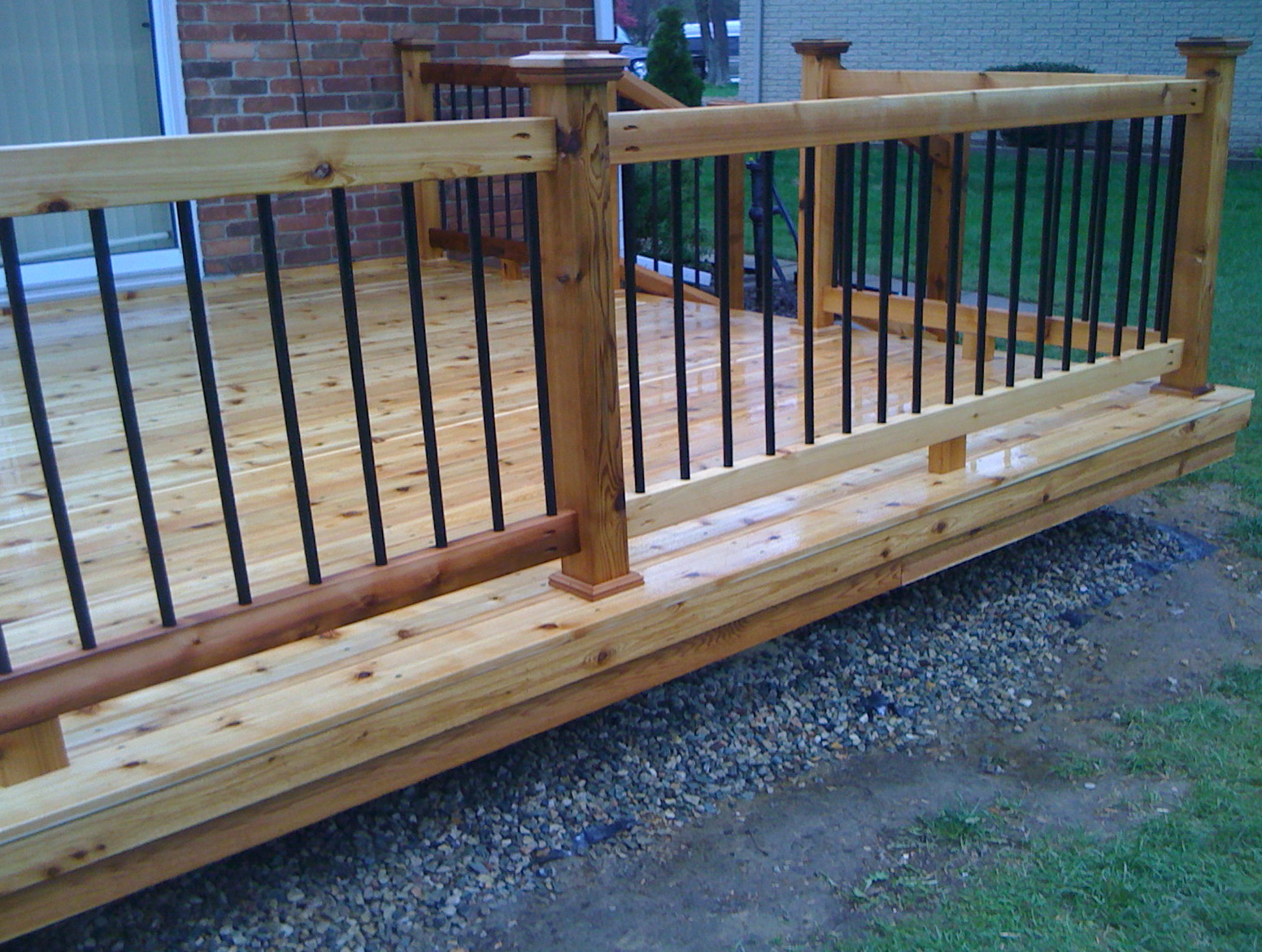 Wood And Metal Deck Railing Home Design Ideas