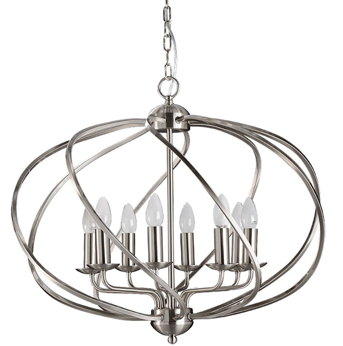 Polished Nickel Chandelier Industrial Polished Nickel Chandelier with