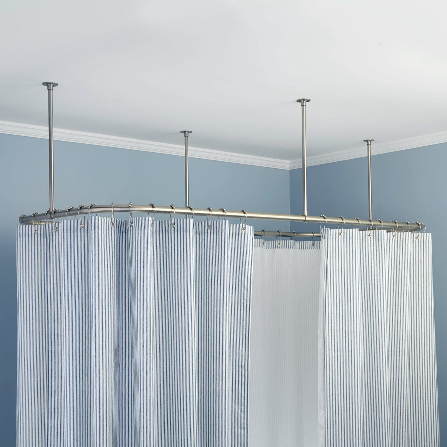 ceiling mounted shower curtain rail