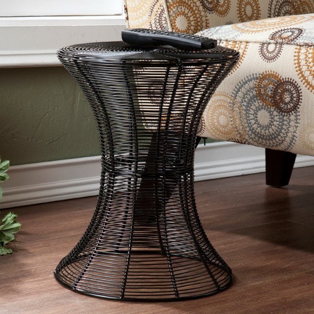 Round Black Metal Accent Table Round Black Metal Accent Table