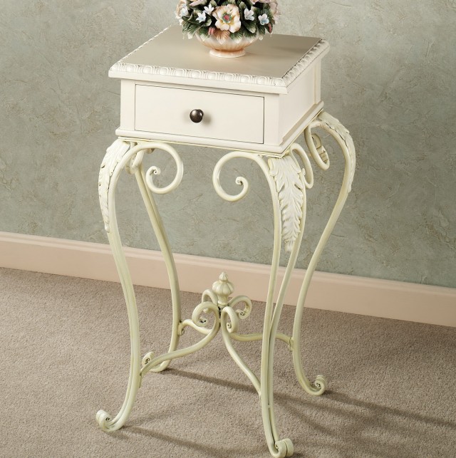 White Accent Table With Drawers White Accent Table With Drawers