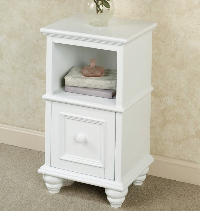 White Accent Table With Storage White Accent Table With Storage