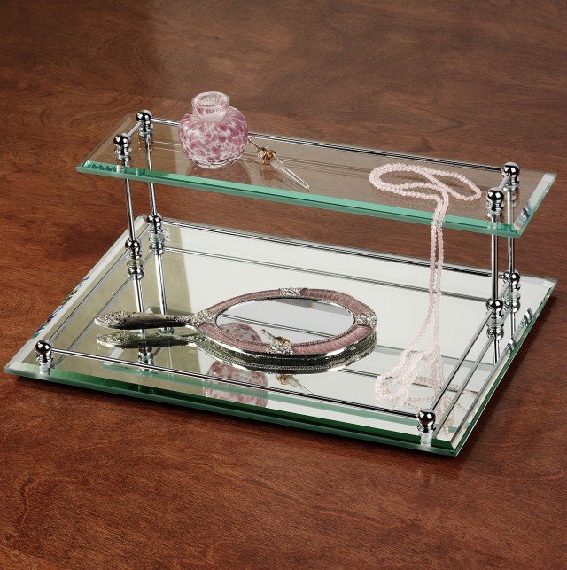 2 Tier Mirrored Vanity Tray 2 Tier Mirrored Vanity Tray