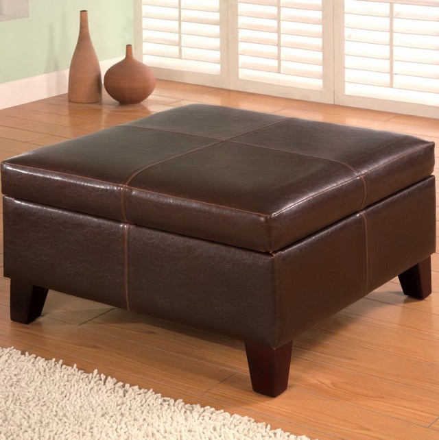 Big Square Leather Ottoman Big Square Leather Ottoman