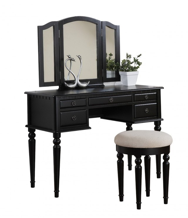 Black Vanity Desk With Mirror Black Vanity Desk With Mirror