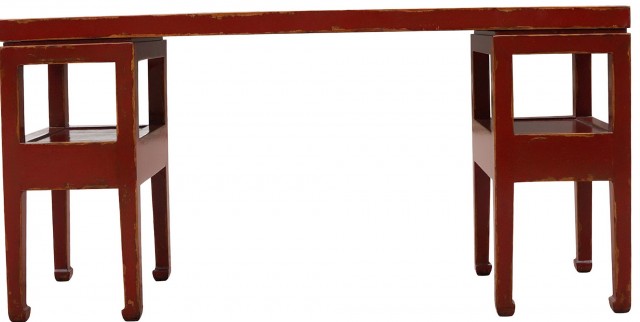Distressed Red Console Table Distressed Red Console Table