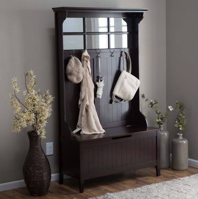 Entryway Storage Bench With Coat Rack Entryway Storage Bench With Coat Rack
