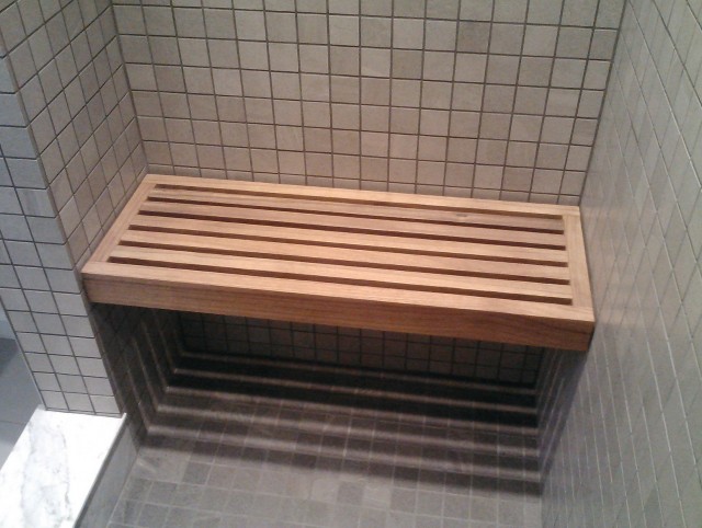Floating Teak Shower Bench Floating Teak Shower Bench