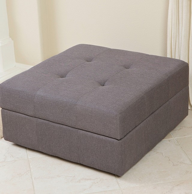 Grey Fabric Storage Ottoman Grey Fabric Storage Ottoman