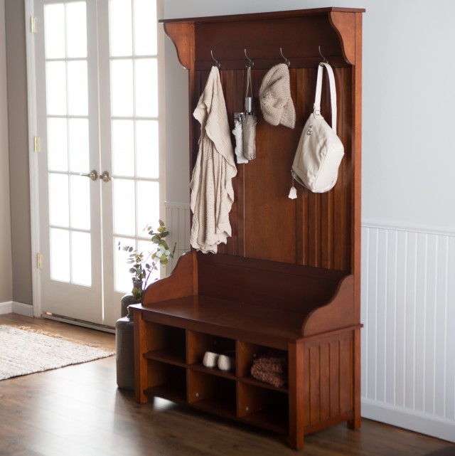 Hall Tree Storage Bench Woodworking Plan Hall Tree Storage Bench Woodworking Plan