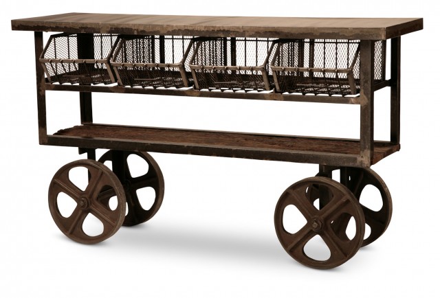 Industrial Console Table With Wheels Industrial Console Table With Wheels