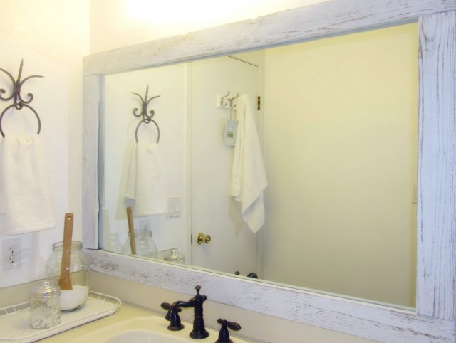Large Bathroom Mirror Makeover Large Bathroom Mirror Makeover