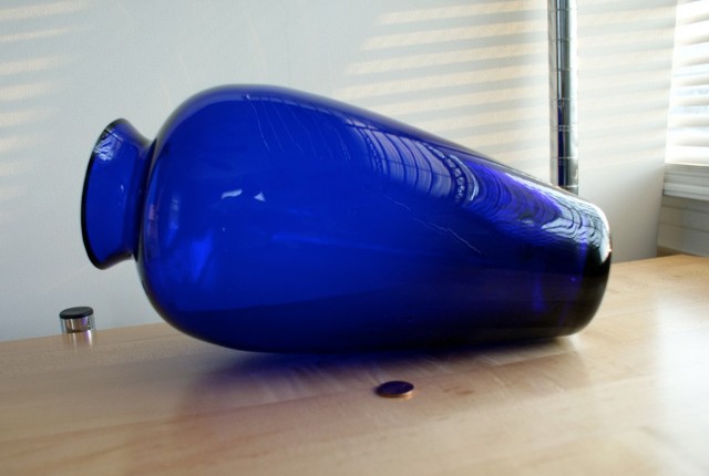 Large Cobalt Blue Glass Vase Large Cobalt Blue Glass Vase
