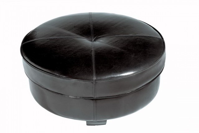 Large Round Leather Ottoman Large Round Leather Ottoman