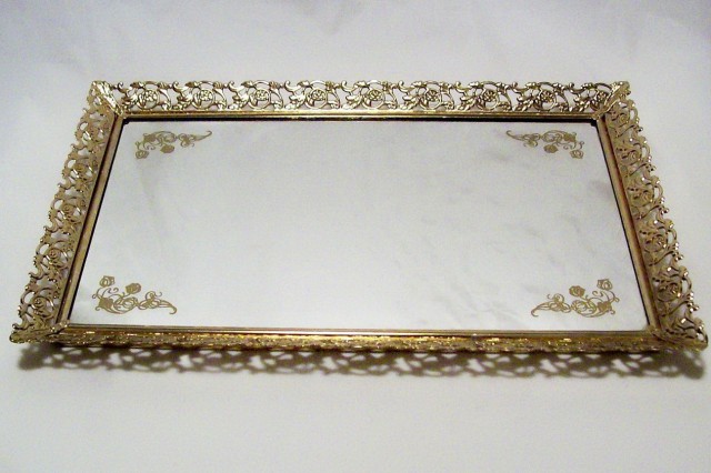 Mirrored Vanity Tray Gold Mirrored Vanity Tray Gold