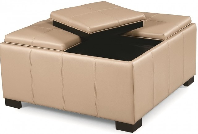 Square Leather Ottoman With Storage Square Leather Ottoman With Storage