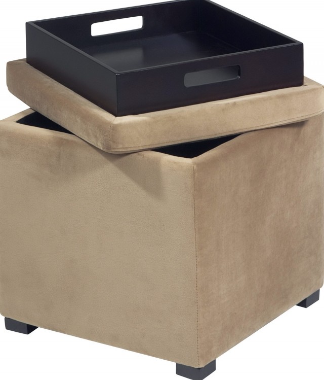 Storage Cube Ottoman With Tray Storage Cube Ottoman With Tray