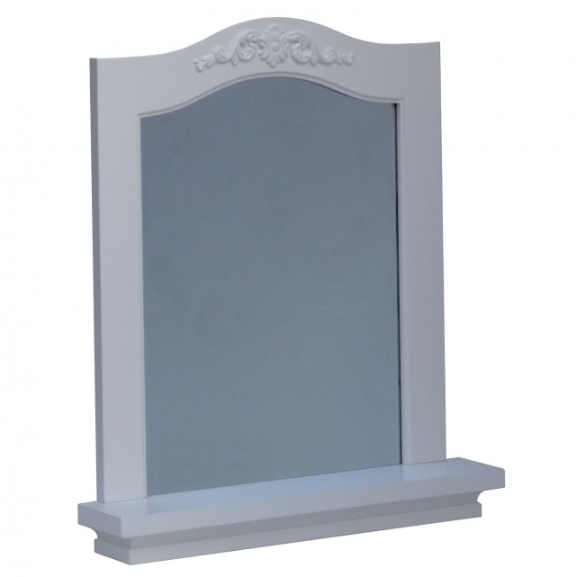 White Framed Mirror With Shelf White Framed Mirror With Shelf
