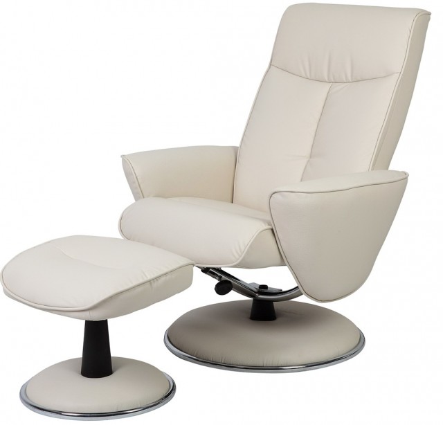 White Leather Recliner With Ottoman White Leather Recliner With Ottoman