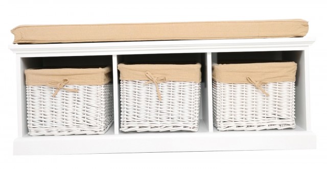 White Storage Bench With Cushion White Storage Bench With Cushion