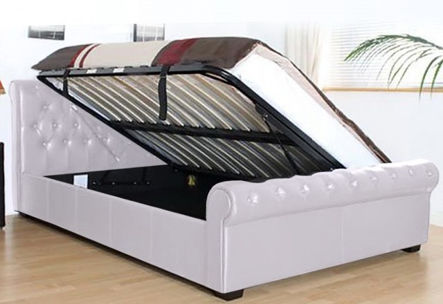 White Storage Ottoman Bed White Storage Ottoman Bed
