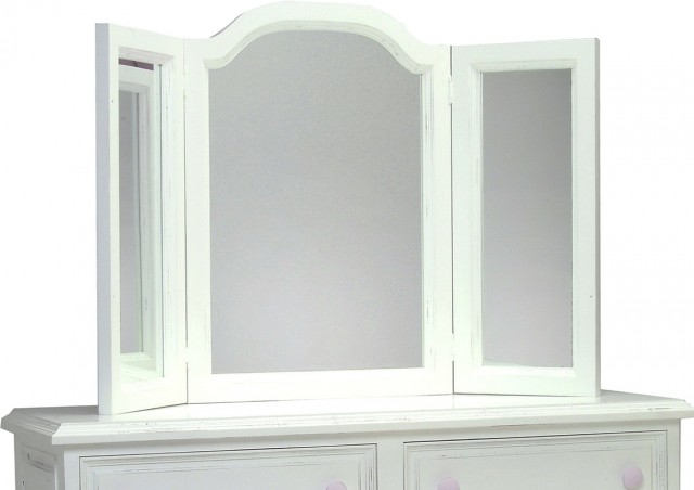 White Tri Fold Vanity Mirror White Tri Fold Vanity Mirror