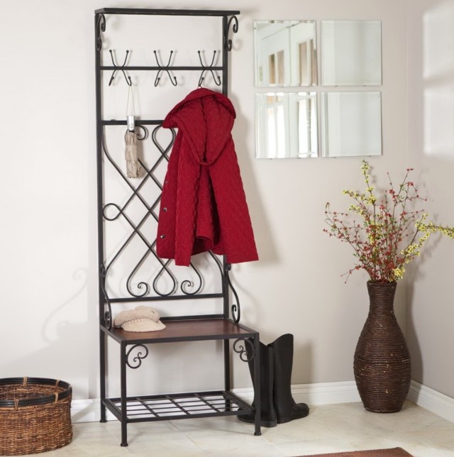 Foyer Bench With Coat Rack Foyer Bench With Coat Rack