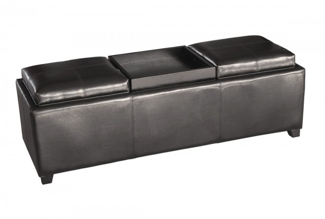 Grey Storage Ottoman With Tray Grey Storage Ottoman With Tray
