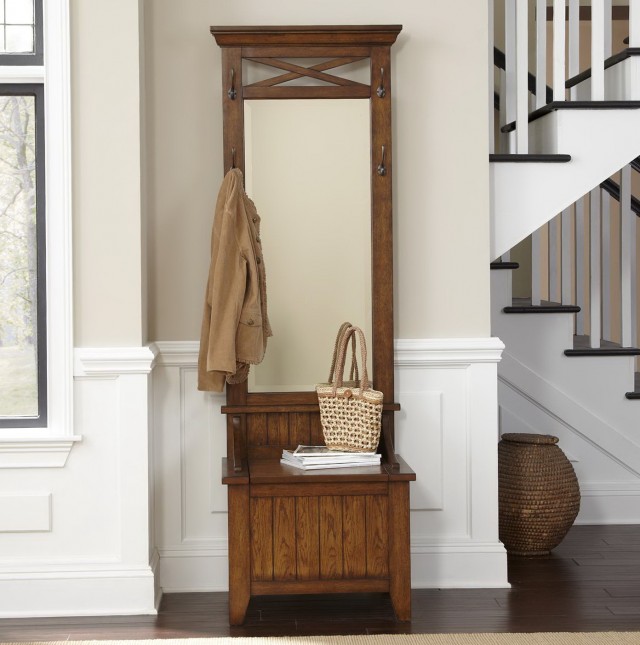 Hall Tree With Mirror And Bench Hall Tree With Mirror And Bench