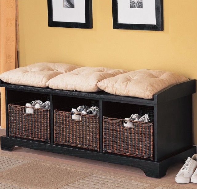 Mudroom Storage Bench With Baskets Mudroom Storage Bench With Baskets