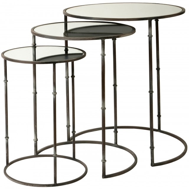 Round Mirrored End Tables Round Mirrored End Tables