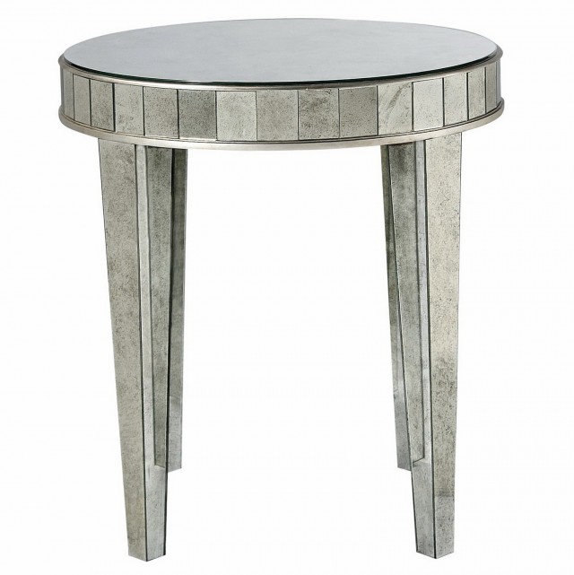 Round Mirrored Side Accent End Tables Round Mirrored Side Accent End Tables
