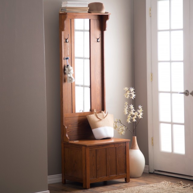 Small Hall Tree With Mirror Small Hall Tree With Mirror