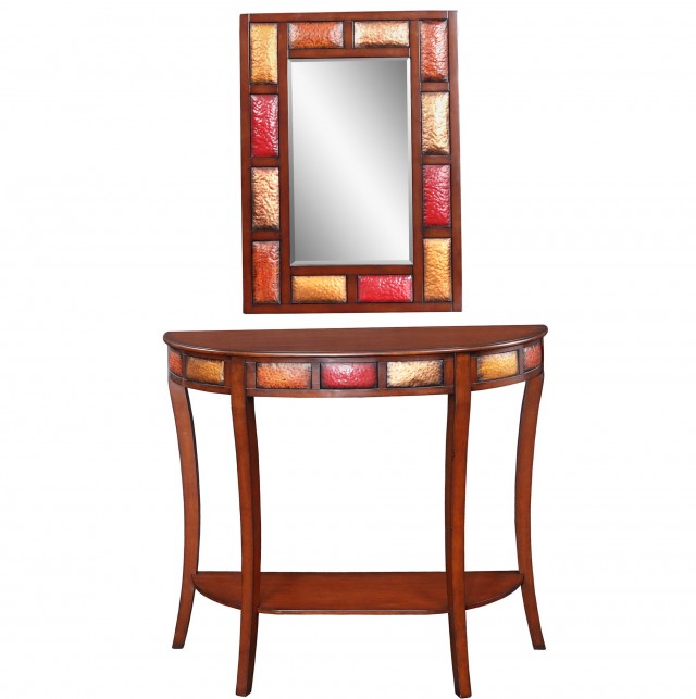 Accent Table And Mirror Set Accent Table And Mirror Set