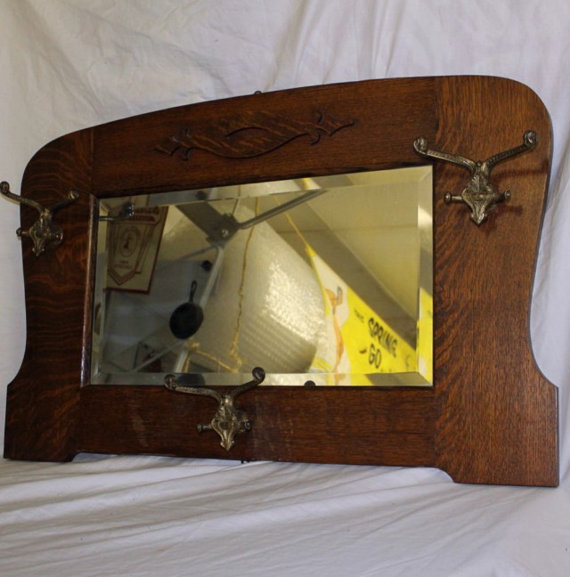 Antique Oak Mirror Beveled Glass Antique Oak Mirror Beveled Glass