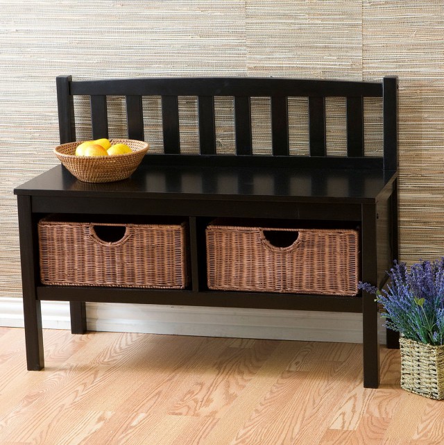 Bench With Baskets Underneath Bench With Baskets Underneath