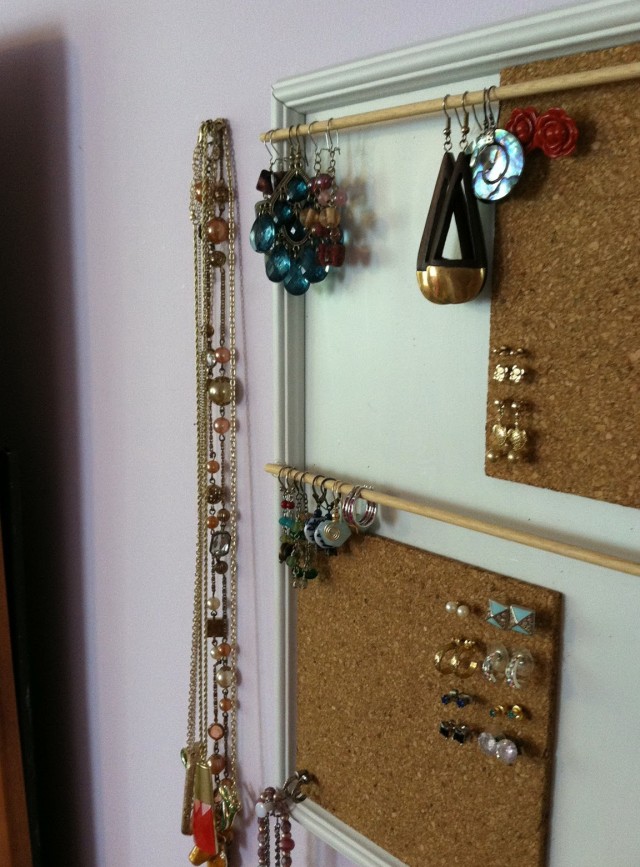 Diy Jewelry Organizer From Framed Mirror Diy Jewelry Organizer From Framed Mirror