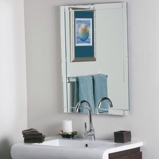 Frameless Beveled Wall Mirror Frameless Beveled Wall Mirror