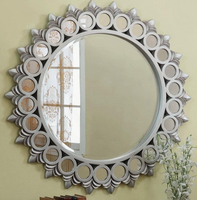 Large Round Silver Mirror Large Round Silver Mirror