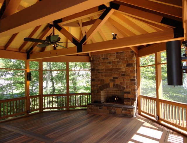 Screened In Deck With Fireplace Screened In Deck With Fireplace