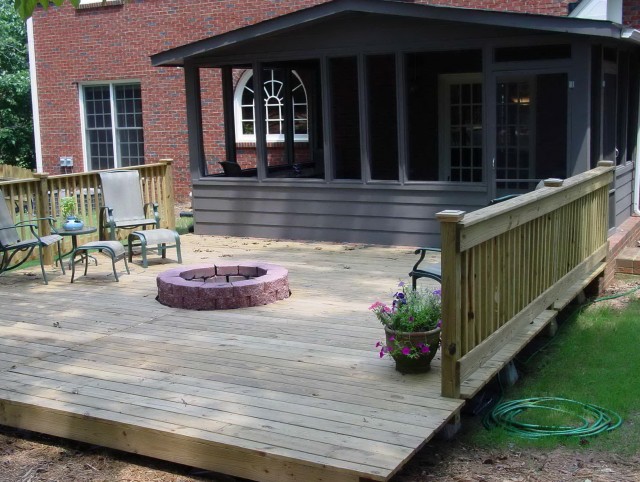 Stone Fire Pit On Wood Deck Stone Fire Pit On Wood Deck
