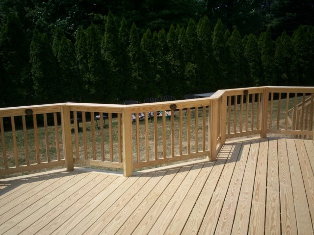 Pressure Treated Deck With Vinyl Railing Pressure Treated Deck With Vinyl Railing