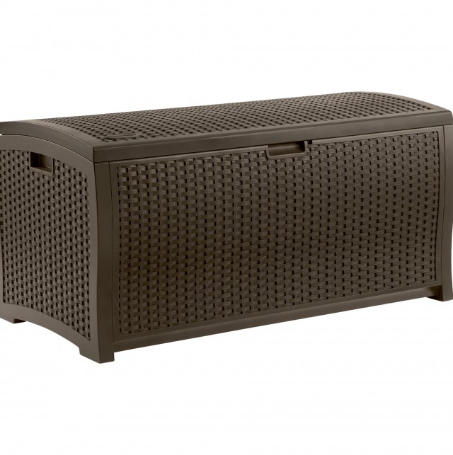 Suncast Resin Wicker Deck Box Brown (73 Gallon) Suncast Resin Wicker Deck Box Brown (73 Gallon)