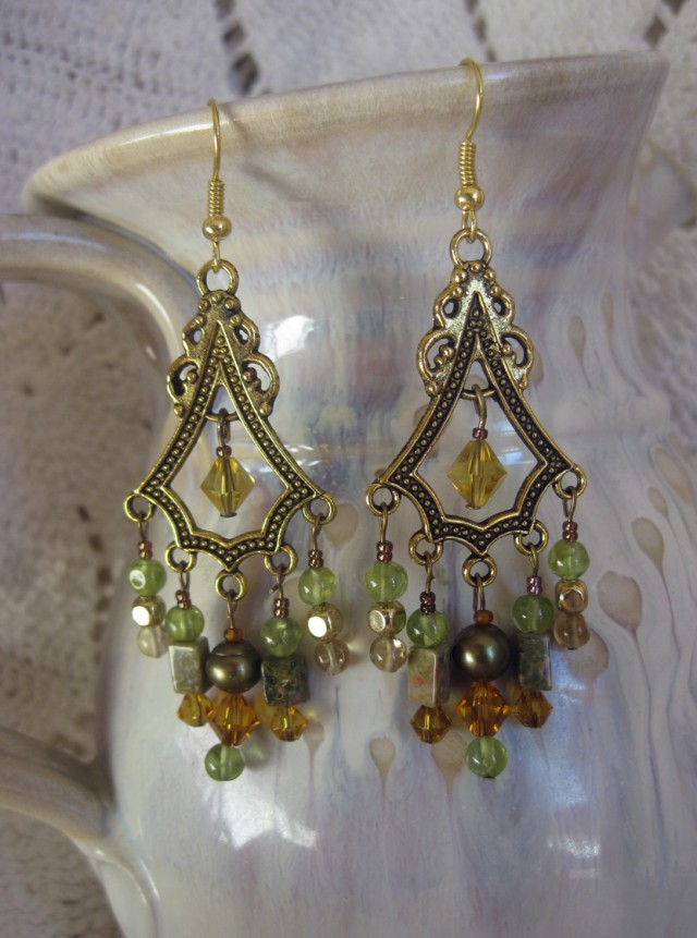 Antique Gold Chandelier Earrings Antique Gold Chandelier Earrings