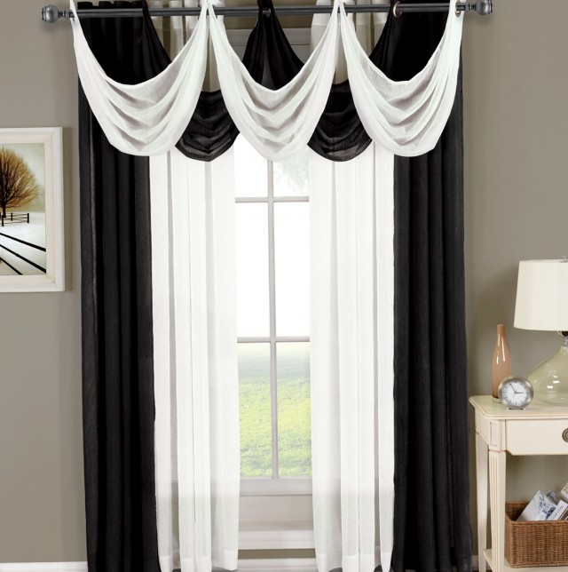 Black And White Sheer Curtains Black And White Sheer Curtains