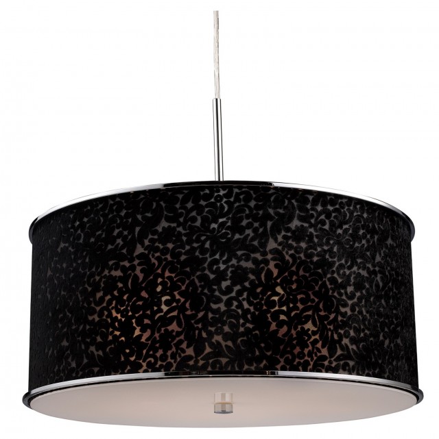 Black Drum Shade Chandelier Black Drum Shade Chandelier