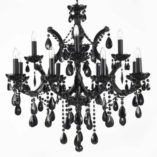 Black Iron And Crystal Chandelier Black Iron And Crystal Chandelier