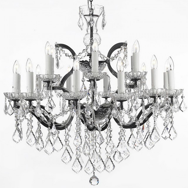 Black Wrought Iron And Crystal Chandelier Black Wrought Iron And Crystal Chandelier